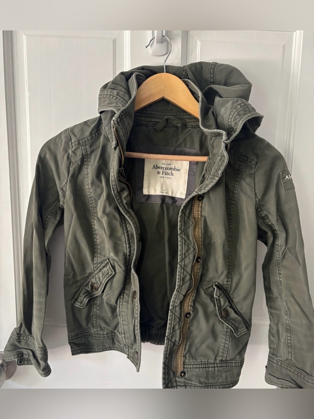 Abercrombie & Fitch Olive Green Hooded Field Jacket